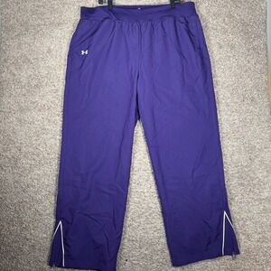 Under Armour Purple Athletic Track Pants Ankle Zip Straight Leg Womens 2XL